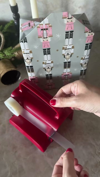 Built-in tape dispenser in action